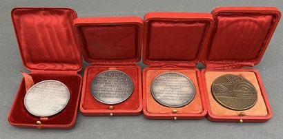 null [REGIONALISME] Lot de 7 médailles ou plaque en bronze patiné ou argent, comprenant...