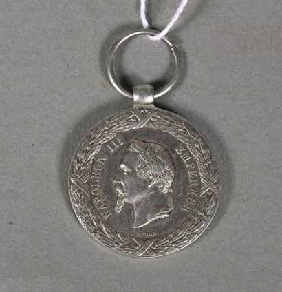 null Second Empire, Médaille de l'expédition de Chine en argent. À l'avers Napoléon...