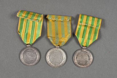 null France. Médaille Tonkin Chine Annam, 1885, lot de 3