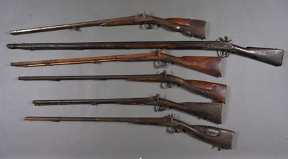 Lot de six fusils de chasse époque XIXe siècle
Mauvais...