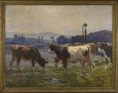 Clovis Frédérick TERRAIRE (1858-1931).
Vaches...