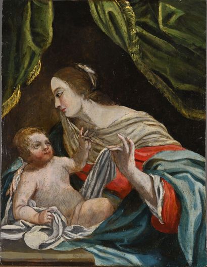  École française du XVIIe siècle, suiveur de Simon VOUET
Vierge à l'enfant
Huile... Gazette Drouot