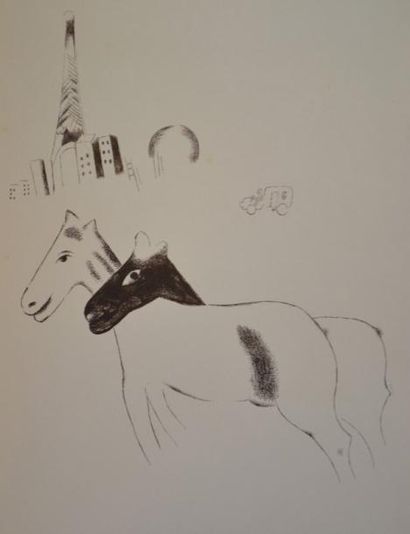 CHAGALL Marc JOURNAL D'UN CHEVAL Lithographie 30x24 cm Extrait de Journal d'un cheval...