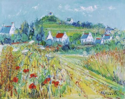 ARDISSONE Yolande BLES A CARNAC Huile sur toile 73x92 cm