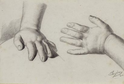 Antoine BERJON (1754-1843) Antoine Berjon (1754-1843)

Etudes de mains d'enfant

Crayon...