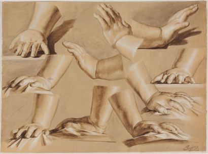Antoine BERJON (1754-1843) Antoine Berjon (1754-1843)

Etudes de mains d'enfant

Crayon,...