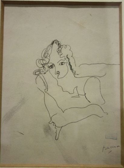 Jules PASCIN (1885-1930) Jules Pascin (1885-1930)

Etude de portrait de femme

Plume...