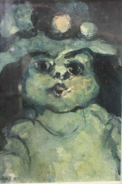 Régis Bernard (1932-) Régis Bernard (1932-)

Portrait de poupée, 1991

Aquarelle...