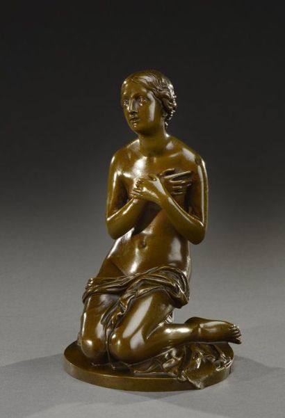 Jean-Louis Jaley (1802-1866) Jean-Louis Jaley (1802-1866)

" La prière "

Bronze,...