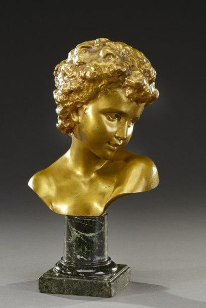 Hippolyte MOREAU (1832-1927) Hippolyte Moreau (1832-1927)

" Tête d'enfant "

Bronze,...