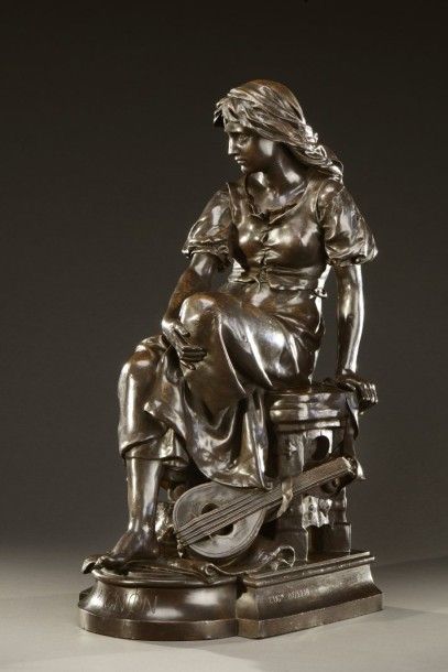 Eugène AIZELIN (1821-1902) Eugène Aizelin (1821-1902)

« Mignon »

Bronze, patine...