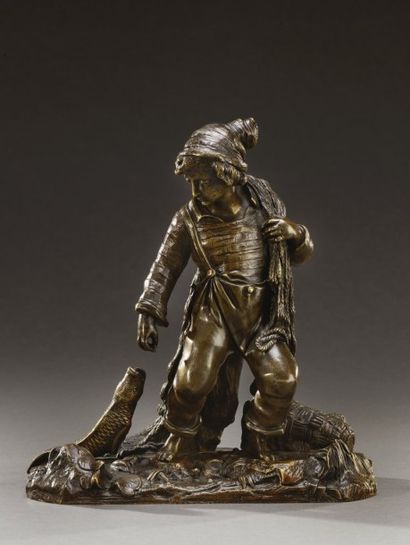 null « Le jeune pêcheur » 

Bronze, patine brune nuancée. Fonte fin XIXème.

Hauteur...