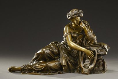 null « Poétesse antique »

Bronze, patine brune nuancée. Fonte fin XIXème.

Porte...