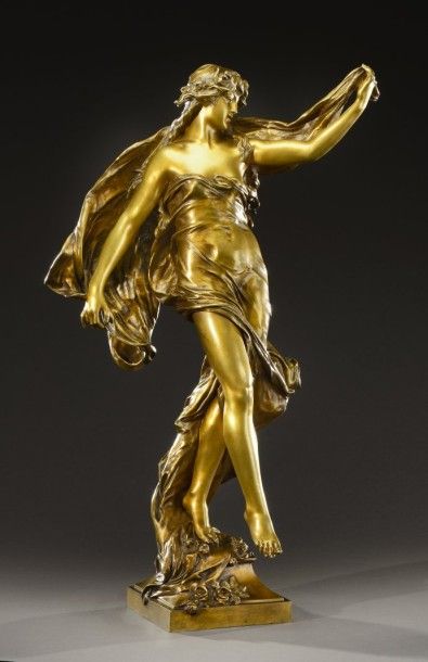 Eugène MARIOTON (1857-1933) Eugène Marioton (1857-1933)

" Nymphe dansant "

Bronze,...