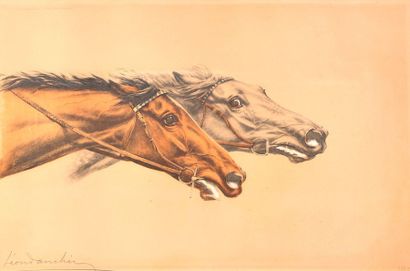 Léon DANCHIN (1887-1938) Léon Danchin (1887-1938)

"Deux chevaux"

Lithographie signée...