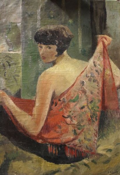 Fernand Labat (1889- 1959) Fernand Labat (1889- 1959)

" femme nue au châle "

Huile...
