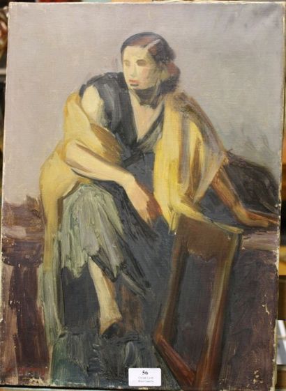 Pedro CREIXAMS (1893-1965) Pedro Creixams (1893-1965)

" Femme assise de face "

Huile...