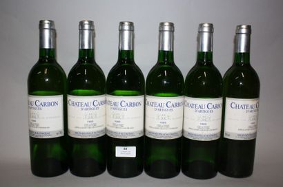 null 6 B CHÂTEAU CARBON D'ARTIGUES Blanc (1 B.G; 1 e.t.h.) Graves 1989