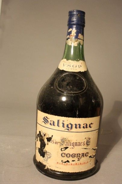 null 1 2,5L COGNAC FINE CHAMPAGNE VSOP (T.L.B; e.a mais lisible; années 40-50) Marquis...