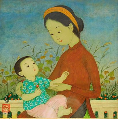 MAI THU (1906-1980) Mai THU (1906-1980)

"Mère et enfant au kumquat" 

Gouache et...