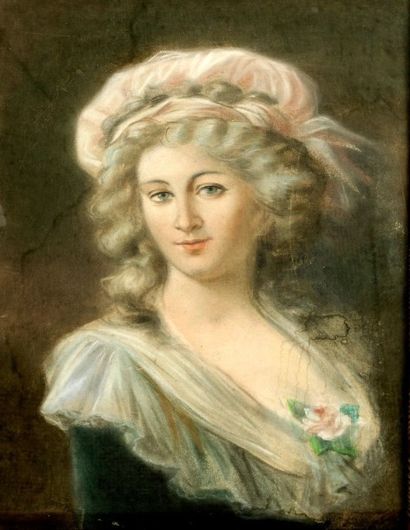 Ecole Française du XIXème Ecole Française du XIXème "Portrait de femme au bonnet...