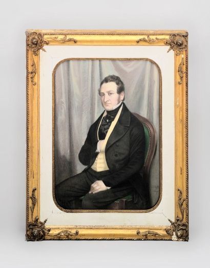 Louis COIZET (1816-1876) Louis COIZET (1816-1876) 

Paire de grands pastels, Portrait...
