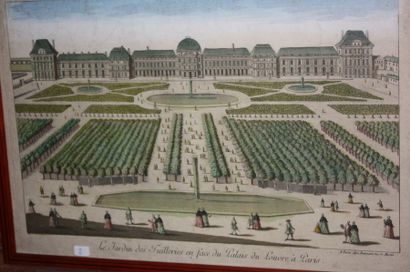 null Ensemble de six vues d'optique de Paris du XVIIIème siècle