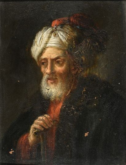 null Ecole Hollandaise du XVIIIème siècle

Portrait d'un vieil homme fumant, barbu...