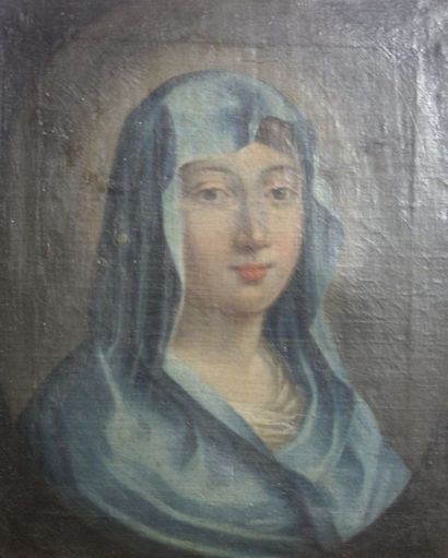 null Ecole du XIXème siècle

Buste de la Sainte Vierge coiffée de son voile bleu

Huile...