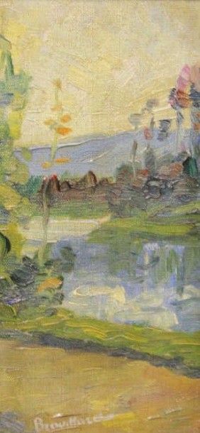 Eugène BROUILLARD (1870-1950) Eugène Brouillard (1870-1950)

Paysage à la rivière

Huile...