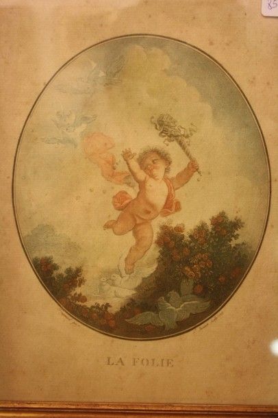 null Gravure, La folie, par Fragonard. 