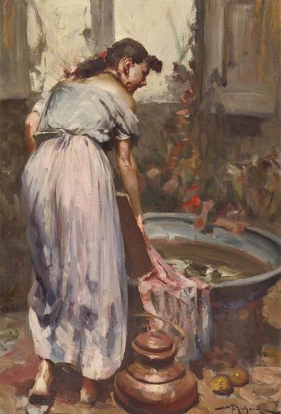 Richard Durando-Togo (1910- ?) Richard Durando-Togo (1910- ?)

Femme lavant le linge

Huile...