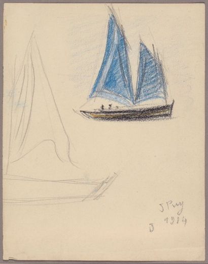 Jean PUY (1876 - 1960) Jean Puy (1876 - 1960)

Les voiles bleues, 1914

Pastel sur...