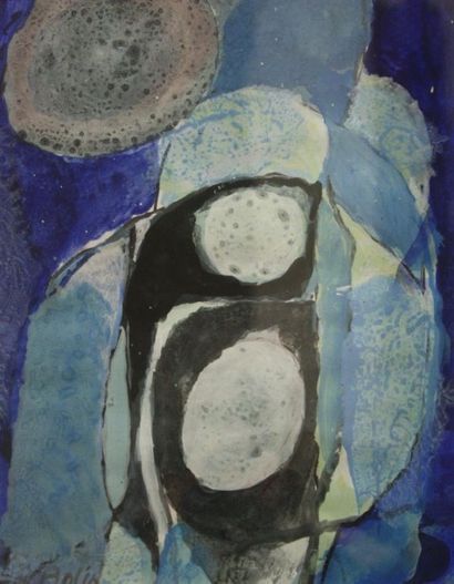 GUSTAV BOLIN (1920-1999) Gustav Bolin (1920-1999)

Composition en bleu

Gouache sur...