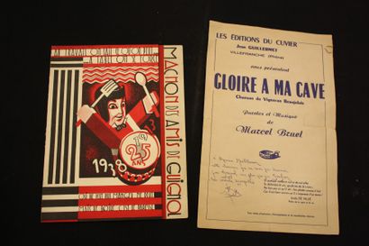 null Superbe menu illustré et dépliant du Mâchon des Amis de Guignol 1938 (25ème...