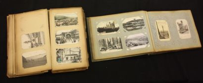 null Deux albums de cartes postales 1905-1930. Nombreuses cartes sur Lyon, dont Voyage...