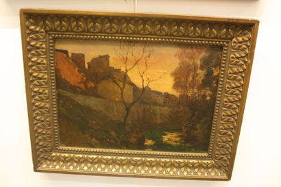 Petrus Borel (?), paysage, huile sur isorel,...
