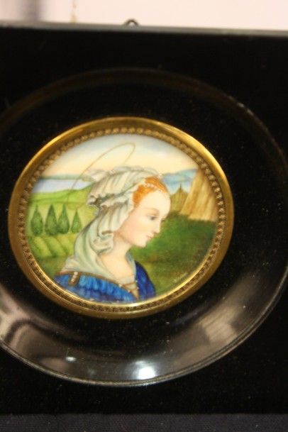 null Miniature, Vierge Marie, signée Di Lippi 