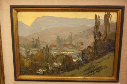 null P.Genet, paysage, huile, signée en bas à droite