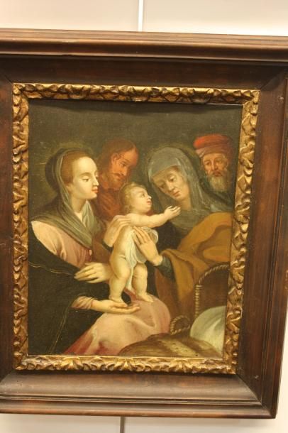 null La toilette du Christ, huile sur panneau XVIIIème siècle