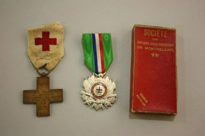 null France. Croix SSBM guerre 1870-71, et médaille des anciens sous-officiers de...