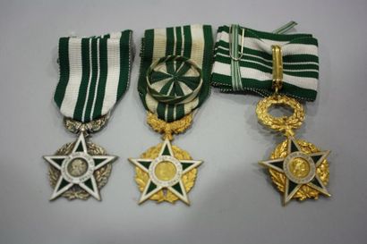 null France. Trois médailles de l'ordre de la Reconnaissance des Arts et des Let...