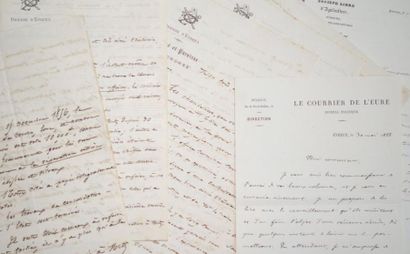 null EURE. Correspondance à un " très aimé châtelain ". 1888. 9 lettres du curé de...
