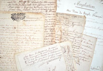 null LOZERE.

- 9 documents manuscrits des XVIIe et XVIIIe concernant Langogne (quelques...