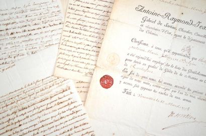 null MARINE. Documents divers, XVIIIe-début XIXe.

- Raymond Pierre de Glandèves...