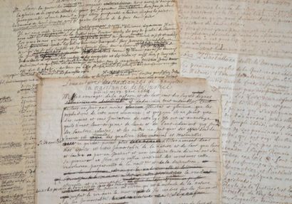 null RHONE. BEAUJOLAIS. 4 manuscrits autographes avec corrections. 1664-1709.

Très...