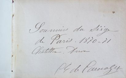 null SIEGE DE PARIS / SEINE SAINT-DENIS. 1870-1871. Petit carnet (13 x 9 cm), en...