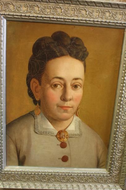 Portrait de femme, huile sur toile 