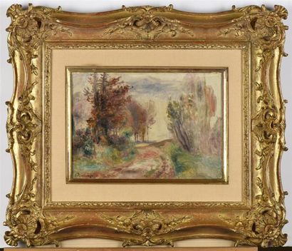 null Auguste Renoir (1841-1919)
"Paysage, chemin à la sortie d'un bois" 1895-1900
Huile...