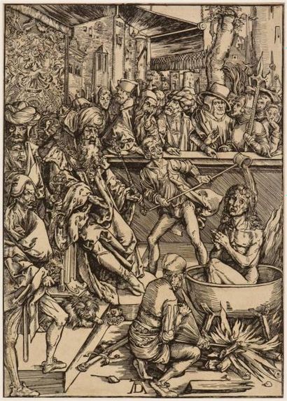 null Albrecht DÜRER (1471 - 1528)
Le martyre de saint Jean l'Évangéliste. Vers 1498
Gravure...
